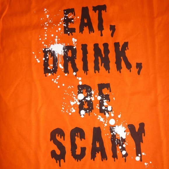 Mens "EAT, Drink, Be Scary" Halloween T-shirt Size Large or XXL NWT - Picture 2 of 2